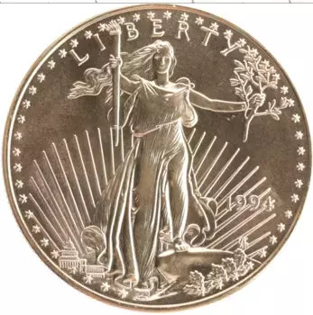 Монета 50 долларов Америки 1994 года Золото Шагающая свобода