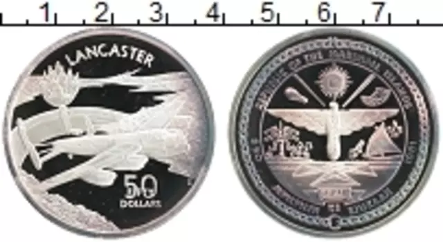 Монета 50 долларов Маршалловых островов 1991 года Серебро Самолеты Второй мировой войны