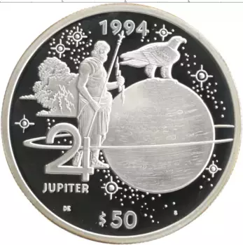 Монета 50 долларов Маршалловых островов 1994 года Серебро Солнечная система