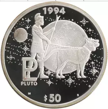 Монета 50 долларов Маршалловых островов 1994 года Серебро Солнечная система