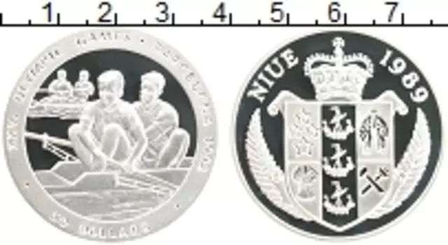 Монета 50 долларов Ниуэ 1989 года Серебро Олимпийские игры