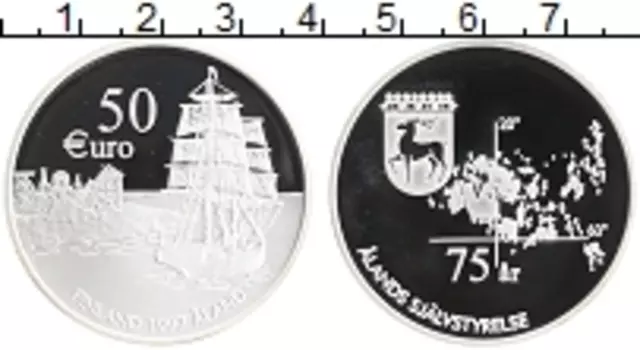 Монета 50 евро Финляндии 1997 года Серебро UNUSUAL