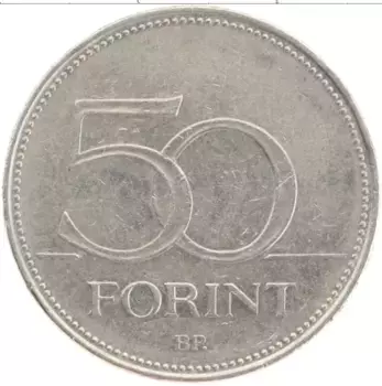 Монета 50 форинтов Венгрии 2004 года Медно-никель