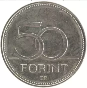 Монета 50 форинтов Венгрии 2004 года Медно-никель Вступление в ЕС
