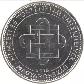 Монета 50 форинтов Венгрии 2015 года Медно-никель Национальные мемориалы
