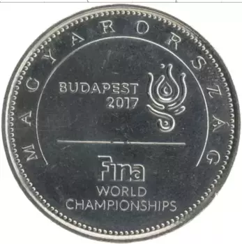 Монета 50 форинтов Венгрии 2017 года Медно-никель Чемпионат мира по водным видам спорта