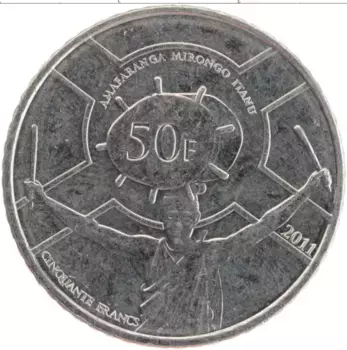Монета 50 франков Бурунди 2011 года Медно-никель