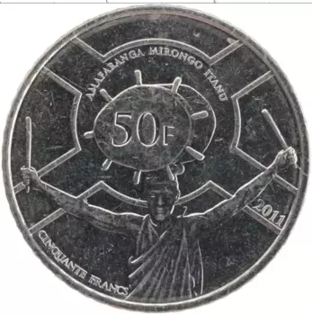 Монета 50 франков Бурунди 2011 года Медно-никель