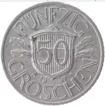 Монета 50 грош Австрии 1947 года Алюминий