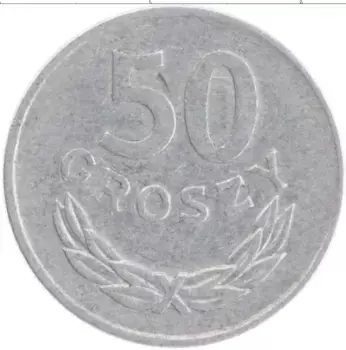 Монета 50 грош Польши 1973 года Алюминий