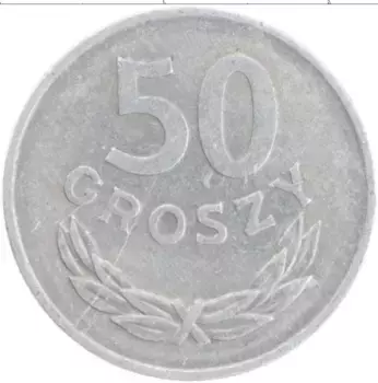 Монета 50 грош Польши 1974 года Алюминий
