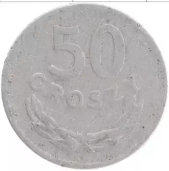 Монета 50 грош Польши 1974 года Алюминий