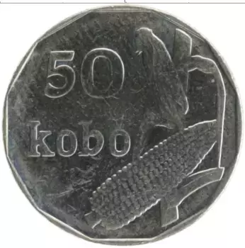 Монета 50 кобо Нигерии 2006 года Медно-никель