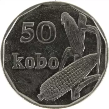Монета 50 кобо Нигерии 2006 года Медно-никель
