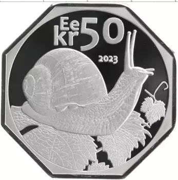 Монета 50 крон Эстонии 2023 года Посеребрение UNUSUAL