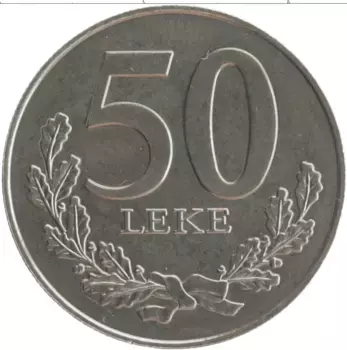 Монета 50 лек Албании 2000 года Медно-никель