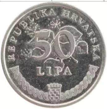 Монета 50 лип Хорватии 1998 года Медно-никель Чётный год