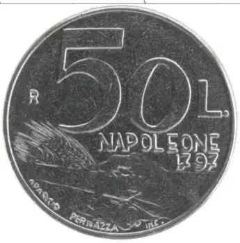 Монета 50 лир Сан-Марино 1991 года Железо