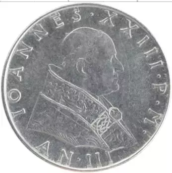 Монета 50 лир Ватикана 1961 года Железо Иоанн XXIII