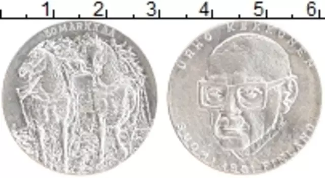 Монета 50 марок Финляндии 1981 года Серебро Урхо Кеекконен