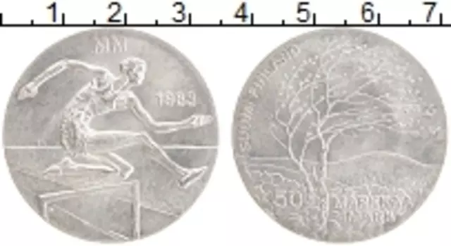 Монета 50 марок Финляндии 1983 года Серебро Чемпионат мира по легкой атлетике