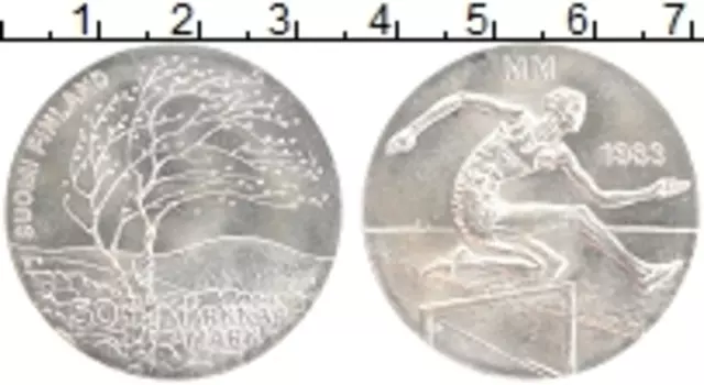 Монета 50 марок Финляндии 1983 года Серебро Чемпионат мира по легкой атлетике