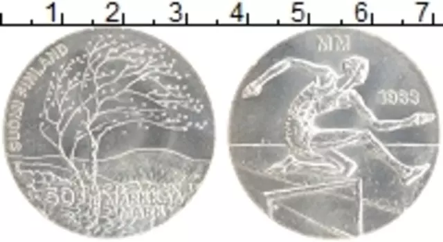 Монета 50 марок Финляндии 1983 года Серебро Чемпионат мира по легкой атлетике