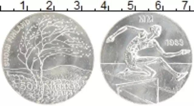 Монета 50 марок Финляндии 1983 года Серебро Чемпионат мира по легкой атлетике