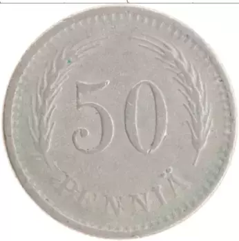 Монета 50 пенни Финляндии 1923 года Медно-никель