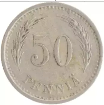 Монета 50 пенни Финляндии 1939 года Медно-никель
