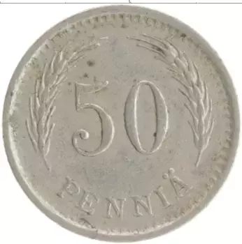 Монета 50 пенни Финляндии 1939 года Медно-никель