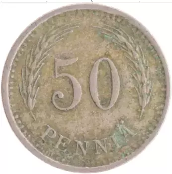 Монета 50 пенни Финляндии 1939 года Медно-никель