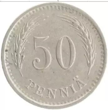 Монета 50 пенни Финляндии 1939 года Медно-никель