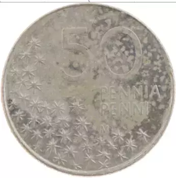 Монета 50 пенни Финляндии 1991 года Медно-никель