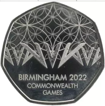 Монета 50 пенсов Англии 2022 года Медно-никель Игры Содружества в Бирмингеме