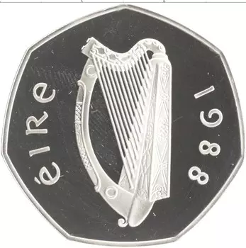 Монета 50 пенсов Ирландии 1988 года Медно-никель 1000 лет Дублину