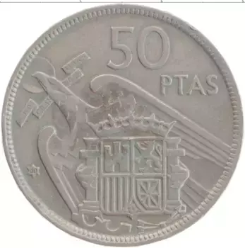 Монета 50 песет Испании 1957 года Медно-никель Франсиско Франко