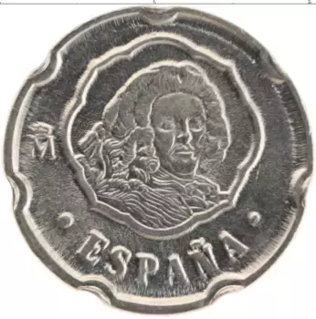 Монета 50 песет Испании 1996 года Медно-никель Герб