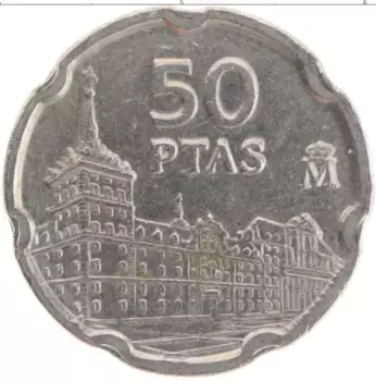 Монета 50 песет Испании 1997 года Медно-никель Хуан де Херрера