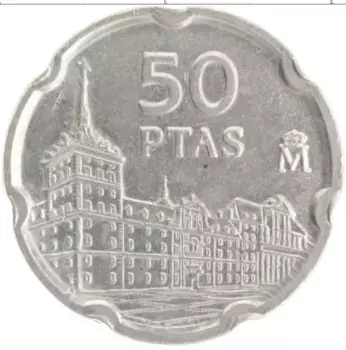 Монета 50 песет Испании 1997 года Медно-никель Хуан де Перейра