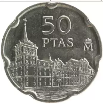 Монета 50 песет Испании 1997 года Медно-никель Хуан де Херрера