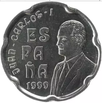 Монета 50 песет Испании 1999 года Медно-никель Хуан Карлос I