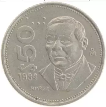 Монета 50 песо Мексики 1984 года Медно-никель