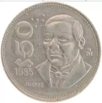 Монета 50 песо Мексики 1985 года Медно-никель