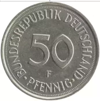 Монета 50 пфеннигов ФРГ 1992 года Медно-никель F