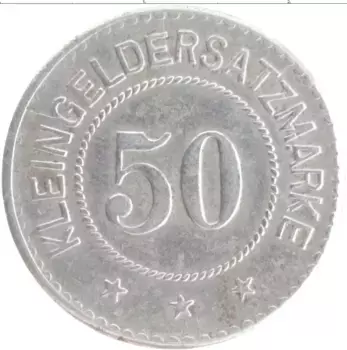 Монета 50 пфеннигов Германия : Нотгельды 1918 года Железо Вейд