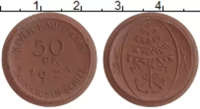 Монета 50 пфеннигов Германия : Нотгельды 1921 года Фарфор Tannhausen