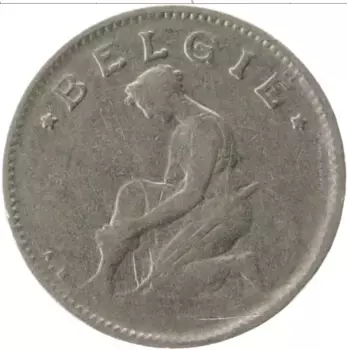 Монета 50 сантим Бельгии 1923 года Медно-никель