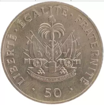 Монета 50 сантим Гаити 1991 года Медно-никель