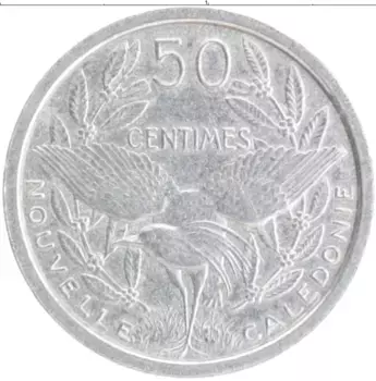 Монета 50 сантим Новой Каледонии 1949 года Алюминий Протекторат Франции